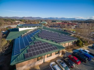 solar panels on roof